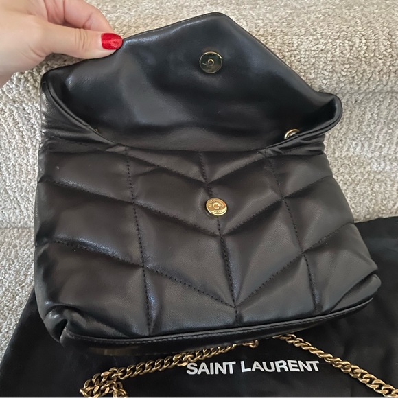 Saint Laurent Toy Puffer Shoulder Bag Quilted Black Lambskin EXCELLENT - Picture 8 of 12